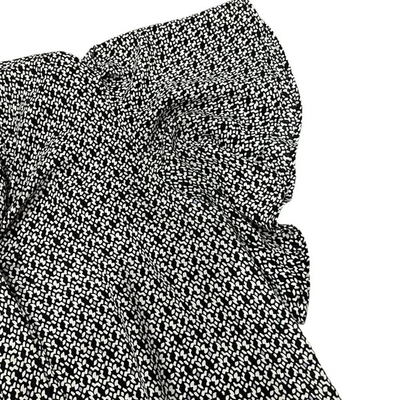 Ann Taylor Loft Patterned Flutter Sleeve Front Tie Blouse M - Picture 2 of 4